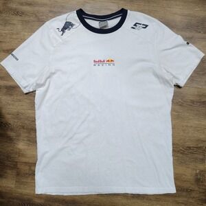 Puma Red Bull Racing Team Shirt Mens Large White Motorsport F1 Logo Tee